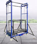 Heavy Duty Electric Lift Cart That Handles Rough Jobs Smooth, Zero Hassle Remote Control, Built Tough Folding Work Platform with steel frame.