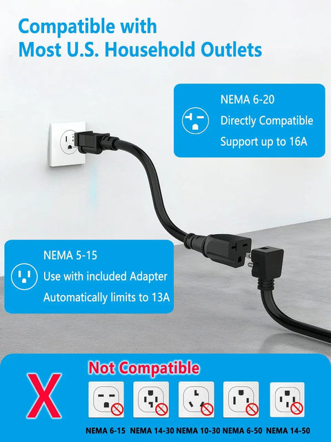 40 Ft Cord EV Charger For Home Or On The Go, 16 Amp Level 1 Level 2 Portable Station with outlet adapters shown