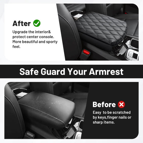 Center Console Cover For Kia Telluride 2020 To 2026 Nappa Leather Armrest Cushion Anti Scratch Middle Console Pad Built To Fit Snug