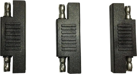 SAE Polarity Reversing Adapter Connectors 3 Pack For Solar Panel Chargers, black plastic and metal connectors