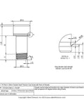 Technical drawing of Badass Pack Of Five M12 1.75 Pitch X 26mm Grade 5 Titanium Socket Head Cap Screws specifications.