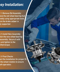 Mechanic installing rear wheel bearing and hub assembly pair for Toyota Prius 2010-2015 with 5 lug and ABS, excludes Prius C and Prius V.