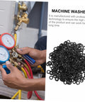 Wave Washer Kit 500 Piece All In One Compression Spring Washers Assortment For Screws And Bolts Reducing Friction And Handling Tight Loads With Limited Axial Space For Auto Home And Shop Use, black washers on display