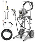 Heavy Duty Cart Airless Paint Sprayer Cranking Out 3300 PSI And 0.33 GPM High Flow with hose, spray gun, and accessories.