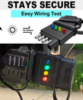 5 Pin Trailer Light Tester Kit With Bright Indicators, Double End 5 Way Flat Trailer Wiring Tester For Turn Signals, Tail Lights And Brakes, Easy Plug And Play Diagnostic Tool To Quickly Troubleshoot Trailer Wiring And Wiring Faults, black plastic with LED lights