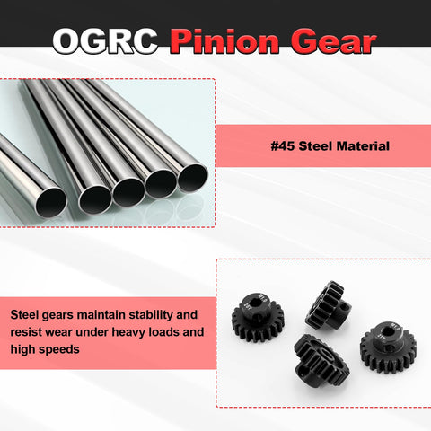 Mod 1 Pinion Gear Set Hardened Steel 5mm Motor Shaft Gears 19T 20T 21T 22T M1 Pitch For 1/8 And 1/10 RC Cars Trucks Image
