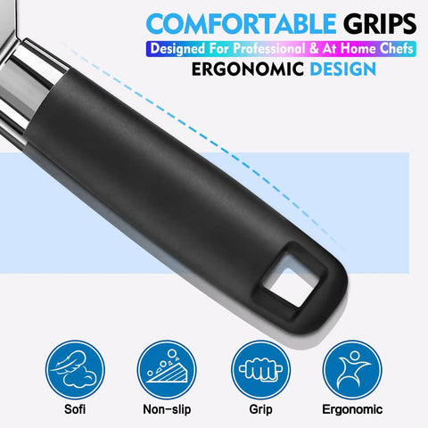 Manual Can Opener Heavy Duty Multifunction With Magnet Lift Plus Ergonomic Curved Handle Grip shown