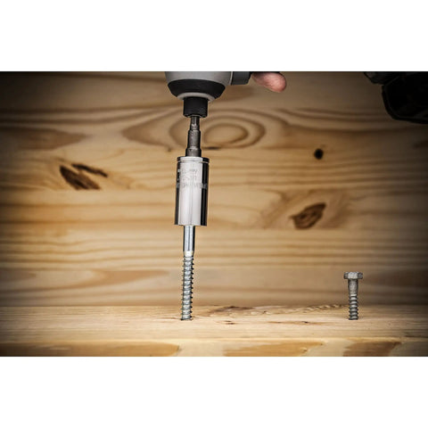 Three Eighth Inch Drive Universal Socket With Adapter for Auto Adjusting from One Quarter to Three Quarters Inch in use on screw