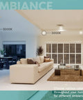 Living room lighting showing 3 Inch Ultra Thin LED Recessed Down Lights, 6W Dimmable, 5 Color Temperature Options 2700K To 5000K