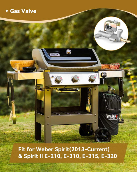 Outdoor Weber grill with Main Burner Control Valve Manifold For Spirit Grills 2013 To Current And Spirit II E models shown