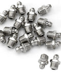 20 Piece M10 Straight Hydraulic Grease Fitting Kit With Zerk Fittings And Nipple Nozzles, 10mm By 1mm Male Thread, Corrosion Resistant
