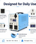 Heavy Duty LiFePO4 Portable Power Station 300W 500W features dual AC outlets and USB ports for camping and emergency use.