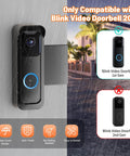Anti-Theft Doorbell Mount For Blink Video Doorbell 1st Gen, installed with rain cover, showing compatibility and security features.
