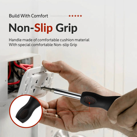 Using Six In One Screwdriver Set Grab And Go With Non Slip Grip Built In Bit Holder And Nut Driver For Multipurpose Use on outlet
