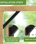 Installation of Four Pack Heavy Duty 45 Degree Angle Brackets For 4x4 Post Support on wooden beam