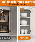 Comparison of face frame cabinets and frameless cabinets with 2 Pack 45 Degree Corner Cabinet Hinges for Frameless Diagonal Wall Cabinets.
