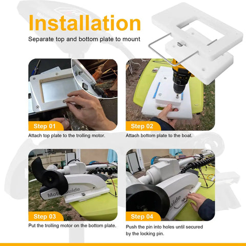 Quick-Release Mounting Bracket Kit For Xi3 Xi5 Bow-Mount Trolling Motors installation steps