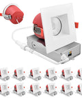 Top Shelf 12 Pack 4 Inch Square Led Recessed Lights With J Box showing twelve units with adjustable warm to cool tone.