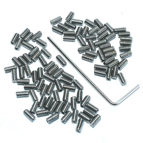 M2 X 5mm Set Screws Stainless Steel 304 Hex Socket Allen Head With 0.9mm Allen Wrench Included 100 Pcs