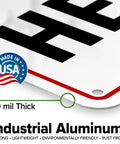 Custom Biz Sign 7x10 Inches Aluminum Sign For Indoor Outdoor Rust Free Fade Resistant 0.040 Aluminum Thickness With Pre Drilled Holes 3M EGP Reflective For Maximum Visibility Made In USA, 40 mil thick sign detail