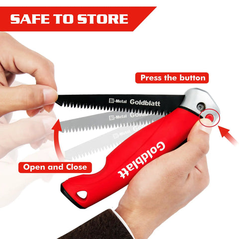 Folding Drywall Saw With Soft Grip Handle Jab Saw For Sheetrock Wallboard Plywood And PVC Pro Grade Tool shown folded