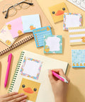 Duck Themed 9 Pack Sticky Notes 3x3 Inch Self Stick Memo Pads for Office School Students and Teachers Cute Adhesive Notepads