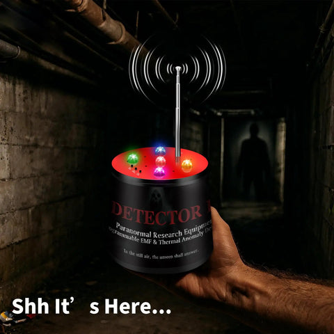 Hand holding EMF Detector With Temperature Deviation Detection And Five Sensitivity Levels, Radiating Electromagnetic Pod 2.0, 9.25-inch antenna