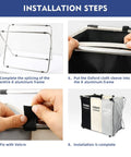 Installation steps for assembling the 180L Huge Laundry Basket Freestanding Collapsible Hamper with Easy Grab Handles.
