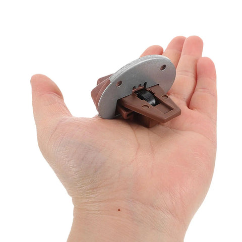 Heavy-Duty Plastic Drawer Slides Replacement Kit With Rollers Bottom Mount in hand, showing compact size and detail.
