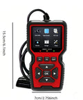Front view of V519 OBD2 Scanner Diagnostic Tool Car Code Reader With 35901 Built In DTC Library Check Engine Light Reader Live Data IM Readiness Battery Voltage Test For 1996 And Newer Vehicles showing dimensions.