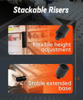 Stackable risers from the Welding Table Clamps And Fixture Pins Kit, showing flexible height adjustment and stable extended base.