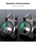 Black Mist Diffusion One Quarter Filter For Fujifilm X100 Series displayed with water-resistant feature, easy to clean