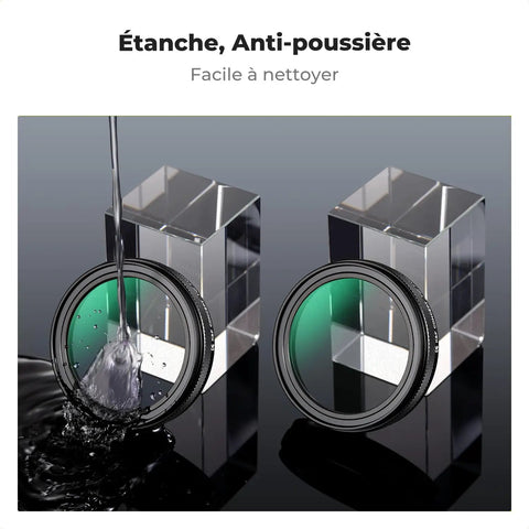 Black Mist Diffusion One Quarter Filter For Fujifilm X100 Series displayed with water-resistant feature, easy to clean