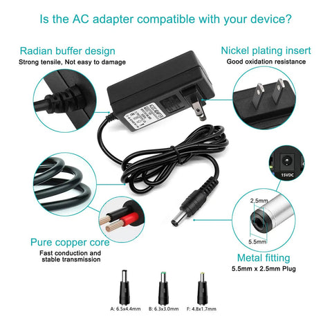 15V 2A AC DC Power Supply Adapter Charger Cable Cord For Theragun Mini Gen 1 And Theragun Prime Massager Gun Direct Replacement