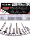 Badass 304 Stainless Steel Phillips Truss Self Drilling Sheet Metal Tek Screws Assortment Kit in clear box with various sizes.
