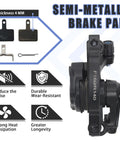 Beefy Aluminum Mountain Bike Disc Brake Caliper With 160Mm Adapter features semi-metallic pads and heat dissipation qualities