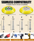 174 Piece 3 Inch Sanding Discs Kit With Polishing Accessories Grit Range 60 Through 10000 Includes Foam Pads Wool Buffing Pads Drill Backing Pads And One Quarter Inch Adapters And One Eighth Inch Adapters For Grinding To Mirror Finish illustration of adapter rods