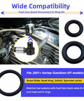Fuel Line Quick Disconnect O Ring Kit For 2001 And Newer EFI Motorcycles, complete with O-rings and check valve tools.