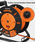 80 Ft Heavy Duty Retractable Extension Cord Reel With 4 Grounded Outlets, 13A Circuit Breaker, SJTW 14/3 Outdoor Indoor Cord, Handle Rewind