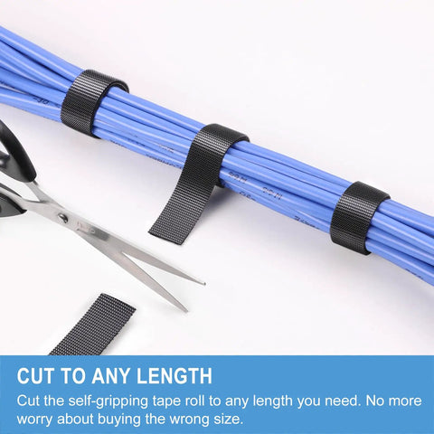 Heavy Duty Hook And Loop Straps With Double Sided Self Gripping Strips 2 Inch By 24 Foot Reusable Multi Purpose Wrap Roll Cut