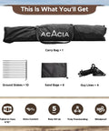 Included accessories for Instant Setup Pop Up Camping Tent For 4 To 8 People Lightweight Yet Durable Wind Resistant UPF 50 Plus.