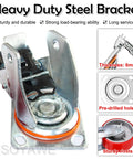 Heavy Duty Steel Bracket for Heavy Duty Polyurethane Caster Wheels Set Of 4 With Locks Double Ball Bearing Swivel Casters.