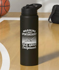 Stay Hydrated In The Sky With A Stainless Steel Insulated Water Bottle For Sailplane Pilots, Glider Enthusiasts, And Aviation Buffs, Built To Last With Leakproof Hydration On The Go on a basketball court.