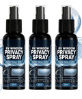 Frosted Glass Spray 30ml Portable Anti-Glare Privacy Liquid, three spray bottles with RV window privacy effect.