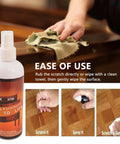 Wooden Repair Spray Quick Fix Scratch Remover For Tables Beds Floors 120Ml Instant Repair Paint shown in use on wood surface