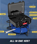 Tough As Nails 17Mm Pipeline Inspection Camera With Seamless Wireless Link And Real Time Recording For Quick Sewer Mapping and routine drain maintenance on any job site, featuring adjustable camera and portable case.