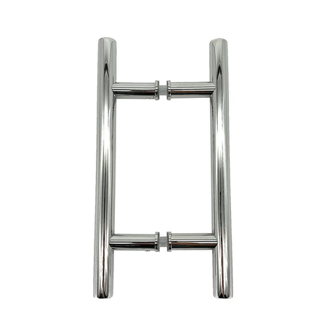 Slick Chrome 6 Inch And 8 Inch Ladder Style Pull Handles Three Quarter Inch Diameter Durable Cabinet And Drawer Hardware With Stock Finishes Plus Custom Finish Options, polished chrome finish, top view