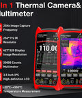 2 In 1 Thermal Imaging And Multimeter Camera With 256x192 Infrared Sensor, 3.5 Inch LCD, 427x320 Image Resolution, dual view display