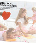 Girl playing with dolls featuring 100 Pieces Heart Shaped Mini Doll Rivets For DIY Doll Clothes Fasteners Dope Durable Studs.