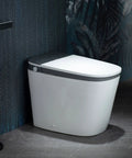 Slick Smart Toilet With 1.28 Gpf Dual Flush And Auto Open Close Lid Driven By Foot Sensor 1000g Map Flush Rating in modern bathroom